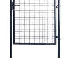 Mesh Garden Gate Galvanised Steel 85.5x100 cm Grey