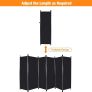 6 Panel Large Folding Room Divider, 10FT Wide Portable Room Partition Wall Dividers, Indoor Outdoor Tall Privacy Screen for Bedroom Dining Room Office Restaurant Hospital, 120"x68", Black Image 3