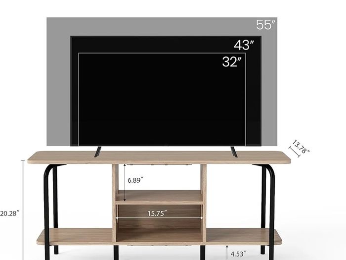 120cm Wooden TV Cabinets for Living Room,Oak TV Stand Cabinet with Arch Details & Rounded Edges, Modern Media Console Table with Open Gaming Entertainment Center Shelves