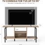 120cm Wooden TV Cabinets for Living Room,Oak TV Stand Cabinet with Arch Details & Rounded Edges, Modern Media Console Table with Open Gaming Entertainment Center Shelves Image 2