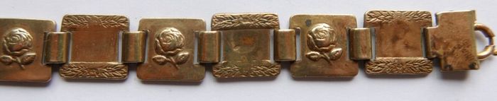 Victorian Rose Design , Antique, -stamped GOLDOID, Bracelet