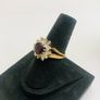 Vintage 18ct Yellow Gold Garnet & Diamond Cluster Ring Image 7