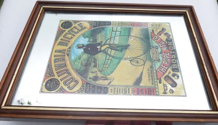 Vintage Columbia Bicycle mirror - Pope Mfg Co advertising