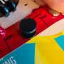 Metalic blue stud earrings/ fake plug Image 3