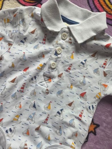 0-3months, Jojo Maman Bebe Bodysuit Polo Shirt