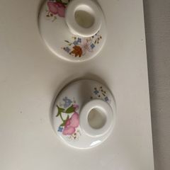 Wedgwood candle holders beautiful in meadow Sweet pattern