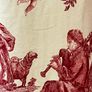 3 Pairs of French Toile de Jouy curtains - Gold & Brick Colour Image 4