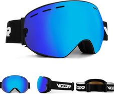 Ski Goggles, Frameless Ski Goggles with Anti-Fog Double Spherical Lens, 100% UV400 Protection Ski Snowboard Goggles for Men/Women/Youth