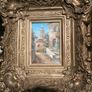 Antique Small oil on canvas painting and gold Louis Style French Deluxe Antique Frame (13,5" x 15,5") Image 3