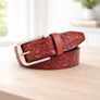 Premium Embossed Genuine Leather Belt Stylish Vintage Designer Belt Durable Formal & Casual Waist Belt Image 9