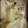 Rare find. Vintage Couple of Large Ballerinas Scene. Ballet Art. Image 2