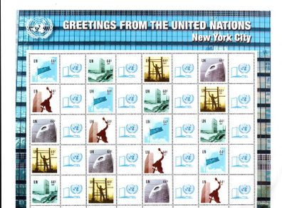 2009 United Nations (New York, US) Greeting Commemorative Stamps Sheet Mint Never Hinged (MNH)