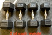Hex Rubber Dumbells