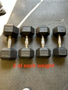 Hex Rubber Dumbells