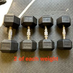 Hex Rubber Dumbells