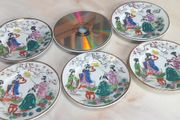 6 Geisha plates, beautiful to look at, D18