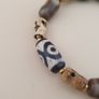 Vintage 2 Eyes Himalayan Tibetan Agate & Unique Pattern Agate Beads Bracelet Image 2