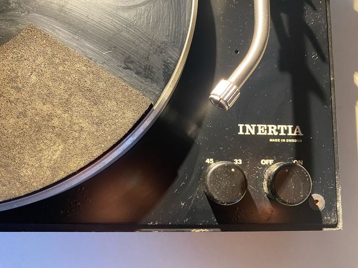 Vintage Inertia Turntable Manufactured in Sweden in the 1970s