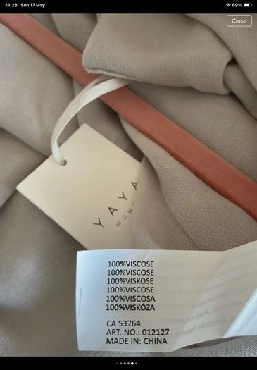 blouse Bnwt yaya biker shade long sleeve beige blouse size 36