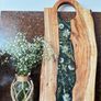 Handmade Wooden & Epoxy Resin Charcuterie Board with Real Pressed Flowers Image 7