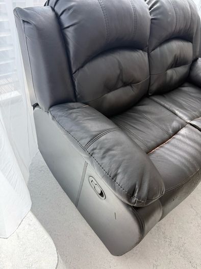 Black Leather Recliner Sofa Set (2-Seater & 1-Seater)