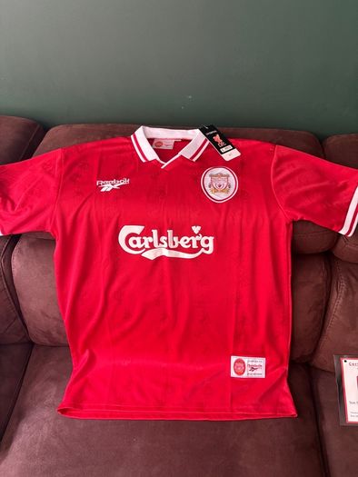 Patrik Berger signed Liverpool jersey