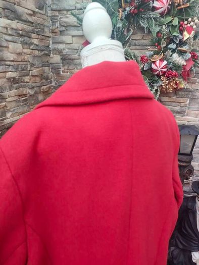 Red Double breasted overcoat uk20
