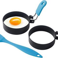 Premium Egg Ring Set with Brush. Perfect for Frying & Shaping Eggs
