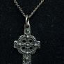 Antique Sterling Silver Celtic Cross Necklace 47cm Image 2