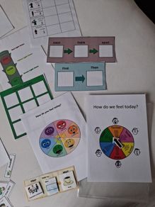 First and then and Autism feeling charts and toilet training chart