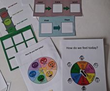 First and then and Autism feeling charts and toilet training chart