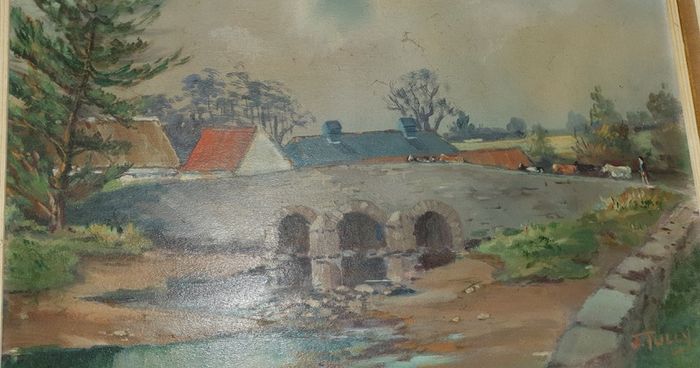 Broughan Bridge,  Baltray, Co.Louth  oil painting