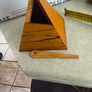 Wooden Salt cellar Triangular three-sided with matching small wooden spoon. Image 5