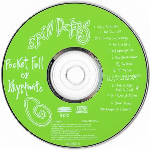 Spin Doctors "Pocket Full Of Kryptonite" CD Album