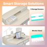 Standing Desk with Fabric Drawers, 100x60cm, Natural Image 5