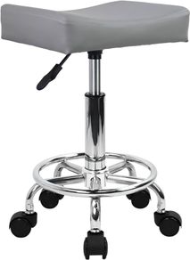 NEW SALE | Square Rolling Stool PU Leather Height Adjustable Swivel Massage SPA Salon Stools Task Chair with Wheels