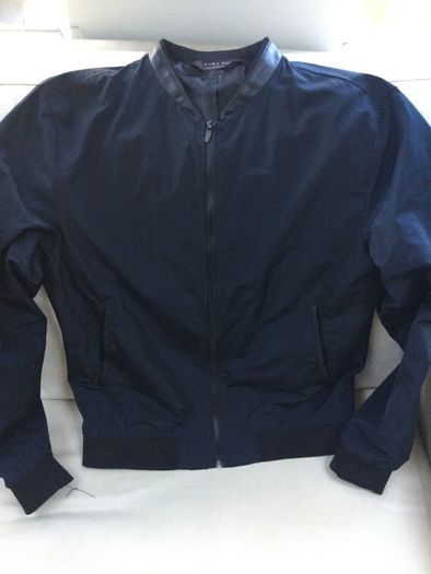 Zara mens navy jacket slim fit large l size
