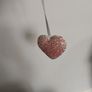 Decorative Heavy Solid  Glass and Ceramic Heart on a ribbon Image 6