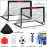 Kids Football Goals for Garden Set 2 x 4ft x 3ft Portable Football Goals with Size 3 Ball, Pump, Cones & Carry Bag, Pop-Up Kids Football Net, Outdoor Garden Football Training Equipment Boys Gifts Image 2