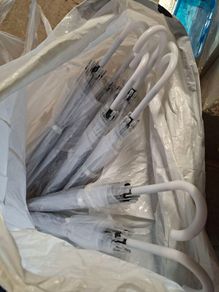 Clear umbrellas wedding