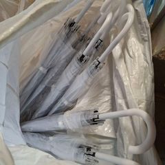 Clear umbrellas wedding