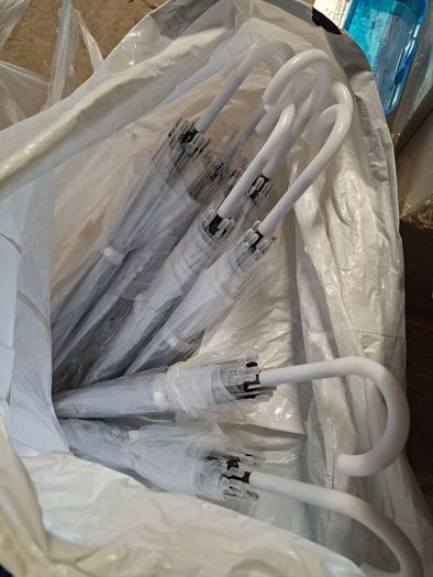 Clear umbrellas wedding