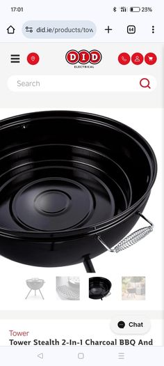 Tower Stealth 2-In-1 Charcoal BBQ And Fire Pit