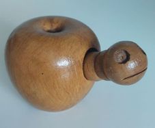 Hand turned wooden apple