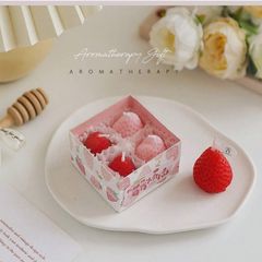 4pcs Strawberry Aromatherapy Candles - Adorable Gift Set