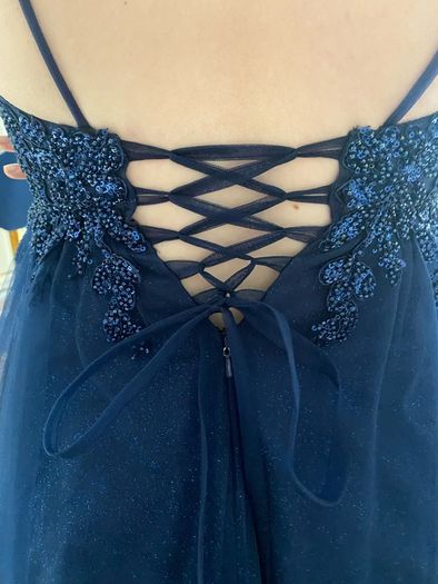 Elliott Chambers navy blue debs dress