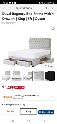king size bed frame & mattress