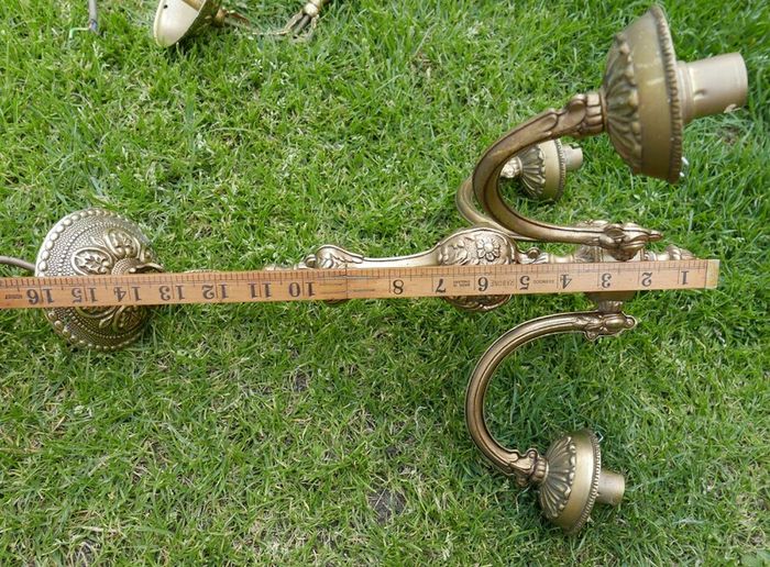 Vintage Solid Bronze Colonial Williamsburg Style Chandeliers, set of 2