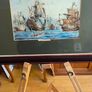 Framed Picturer print of The Spanish Armada, a naval fleet sent by Spain against England in 1588. Image 8