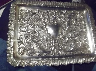 a lovely antique silver plated tray